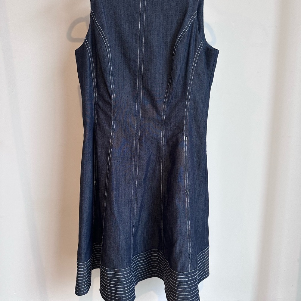 Maggy London Dark Blue Denim Midi Dress